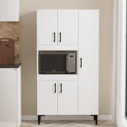 Ντουλάπα κουζίνας Defne pakoworld σε λευκή απόχρωση  89x37.5x160εκ