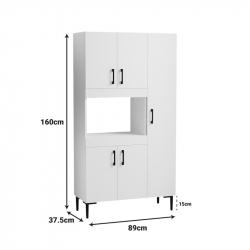 Ντουλάπα κουζίνας Defne pakoworld σε λευκή απόχρωση  89x37.5x160εκ