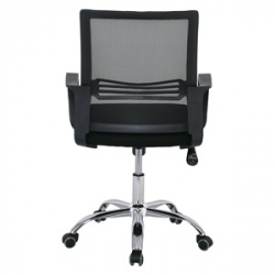 BF2110-W Πολυθρόνα Γραφείου Μέταλλο Χρώμιο, Mesh Μαύρο  59x62x90/100cm