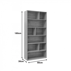 Βιβλιοθήκη Evergin pakoworld mdf σε oak απόχρωση 80x30x180εκ