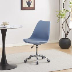 Καρέκλα γραφείου εργασίας Gaston II pakoworld pp-pu σε απόχρωση ανοιχτό μπλε 48x57x80-93εκ