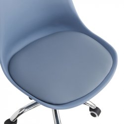 Καρέκλα γραφείου εργασίας Gaston II pakoworld pp-pu σε απόχρωση ανοιχτό μπλε 48x57x80-93εκ