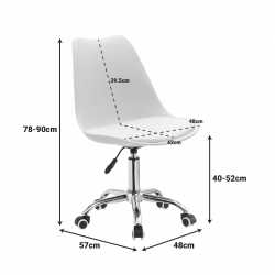 Καρέκλα γραφείου εργασίας Gaston II pakoworld pp-pu σε απόχρωση ανοιχτό μπλε 48x57x80-93εκ