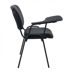 SIGMA Καρέκλα Θρανίο, Μέταλλο Βαφή Μαύρο, PVC Μαύρο  65x70x77cm / Σωλ.35x16/1mm