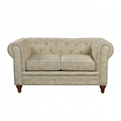 CHESTERFIELD York Kαναπές 2Θέσιος Σαλονιού - Καθιστικού, Ύφασμα Απόχρωση Μπεζ  150x82x77cm