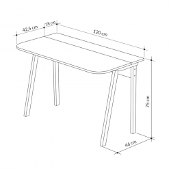 Γραφείο Malia pakoworld σε λευκή-φυσική απόχρωση 120x60.5x75εκ