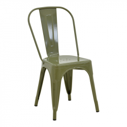 Καρέκλα Utopia pakoworld μέταλλο σε χακι απόχρωση 44x44x85εκ