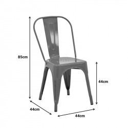 Καρέκλα Utopia pakoworld μέταλλο σε χακι απόχρωση 44x44x85εκ