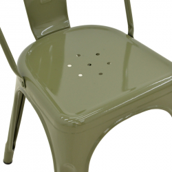 Καρέκλα Utopia pakoworld μέταλλο σε χακι απόχρωση 44x44x85εκ