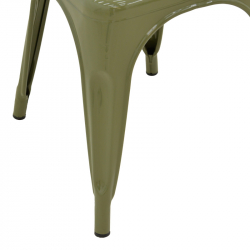 Καρέκλα Utopia pakoworld μέταλλο σε χακι απόχρωση 44x44x85εκ