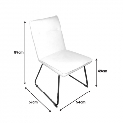 Καρέκλα Essential pakoworld ύφασμα μπεζ-πόδι μάυρο μεταλλικό 54x59x89εκ