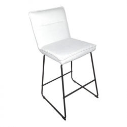 Σκαμπό μπαρ Essential pakoworld ύφασμα μπεζ-πόδι μάυρο μεταλλικό 53x64.5x107εκ