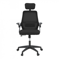 Καρέκλα γραφείου Peja pakoworld mesh ύφασμα μαύρο 58x60x107-117εκ