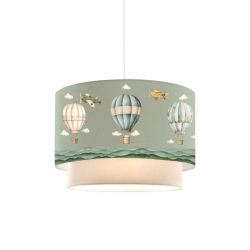 Παιδικό φωτιστικό οροφής Balon pakoworld σε πράσιινο-κρέμα απόχρωση Φ30x20εκ