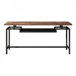 Κονσόλα Onole pakoworld σε καρυδί - μαύρο μέταλλο 180x35x82εκ