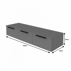 Κονσόλα με 3 συρτάρια Doha pakoworld σε λευκή απόχρωση 120x39x22cm (120x39x22εκ)