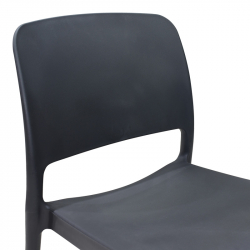 Καρέκλα Fenxy pakoworld pp σε μαύρη απόχρωση 38x42x77εκ