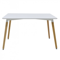 Τραπέζι Natali pakoworld MDF λευκό-πόδια φυσικό 120x80x76εκ
