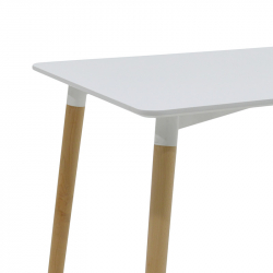 Τραπέζι Natali pakoworld MDF λευκό-πόδια φυσικό 120x80x76εκ