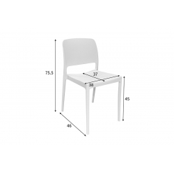 Καρέκλα Fenxy pakoworld pp σε λευκή απόχρωση 38x42x77εκ