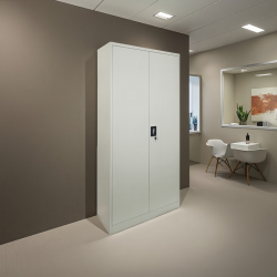 Ντουλάπα Ugren pakoworld μέταλλο σε απόχρωση ανοιχτό γκρι 90x40x180εκ