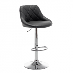 Σκαμπό Bar ArteLibre GARSA Με Πλάτη Πτυσσόμενο Μαύρο PU/Μέταλλο 46x46x83-105cm