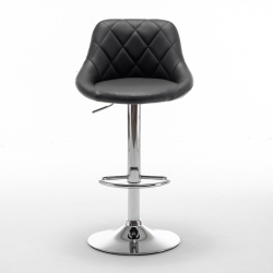 Σκαμπό Bar ArteLibre GARSA Με Πλάτη Πτυσσόμενο Μαύρο PU/Μέταλλο 46x46x83-105cm