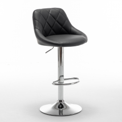 Σκαμπό Bar ArteLibre GARSA Με Πλάτη Πτυσσόμενο Μαύρο PU/Μέταλλο 46x46x83-105cm