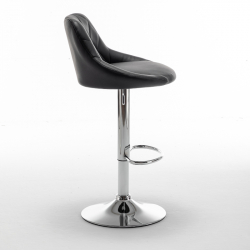 Σκαμπό Bar ArteLibre GARSA Με Πλάτη Πτυσσόμενο Μαύρο PU/Μέταλλο 46x46x83-105cm