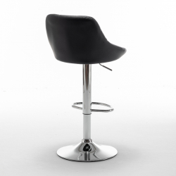 Σκαμπό Bar ArteLibre GARSA Με Πλάτη Πτυσσόμενο Μαύρο PU/Μέταλλο 46x46x83-105cm