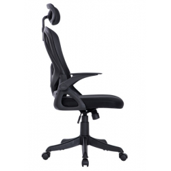 A8982 ΜΑΥΡO MESH ΠΟΛΥΘΡΟΝΑ ΓΡΑΦΕΙΟΥ 58X64X120/130εκ.