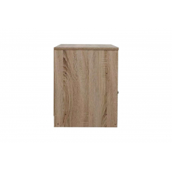 Κομοδίνο Foly pakoworld με ένα ντουλάπι σε sonoma-ανθρακί απόχρωση 40x40x50εκ