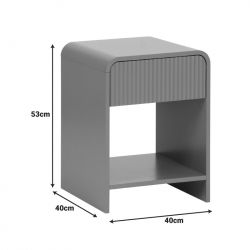 Κομοδίνο Zeplen pakoworld MDF σε γκρι απόχρωση 40x40x53εκ