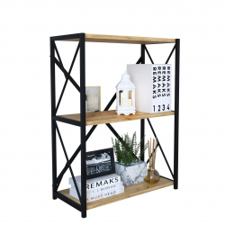 Βιβλιοθήκη ArteLibre JAWARA Δρυς/Μαύρο Μοριοσανίδα/Μέταλλο 70x34x78.5cm Βιβλιοθήκη ArteLibre JAWARA Δρυς/Μαύρο Μοριοσανίδα/Μέταλλο 70x34x78.5cm