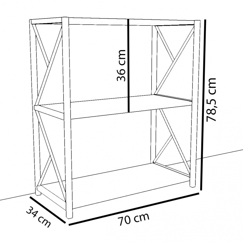 Βιβλιοθήκη ArteLibre JAWARA Δρυς/Μαύρο Μοριοσανίδα/Μέταλλο 70x34x78.5cm Βιβλιοθήκη ArteLibre JAWARA Δρυς/Μαύρο Μοριοσανίδα/Μέταλλο 70x34x78.5cm