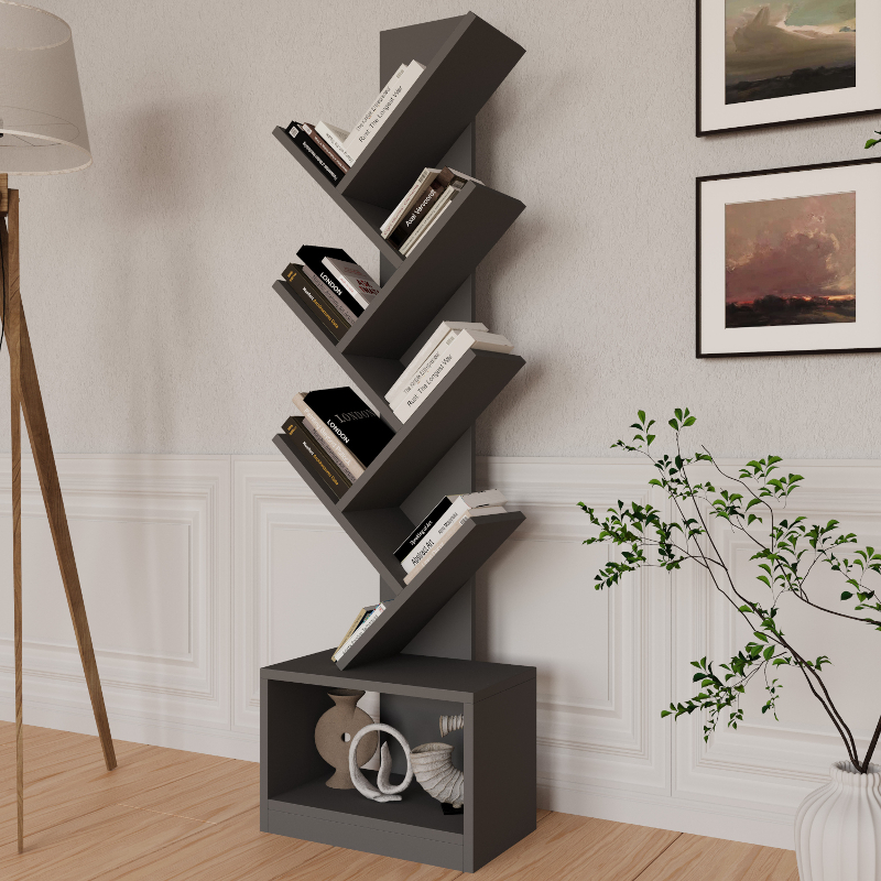 Βιβλιοθήκη ArteLibre BADRU Ανθρακί Μοριοσανίδα 40x19.5x150cm Βιβλιοθήκη ArteLibre BADRU Ανθρακί Μοριοσανίδα 40x19.5x150cm