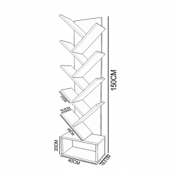 Βιβλιοθήκη ArteLibre BADRU Ανθρακί Μοριοσανίδα 40x19.5x150cm Βιβλιοθήκη ArteLibre BADRU Ανθρακί Μοριοσανίδα 40x19.5x150cm
