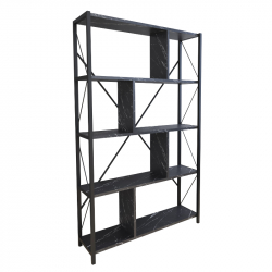 Βιβλιοθήκη ArteLibre JUMA Μαύρο Μοριοσανίδα/Μέταλλο 90x26x150cm Βιβλιοθήκη ArteLibre JUMA Μαύρο Μοριοσανίδα/Μέταλλο 90x26x150cm