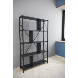 Βιβλιοθήκη ArteLibre JUMA Μαύρο Μοριοσανίδα/Μέταλλο 90x26x150cm Βιβλιοθήκη ArteLibre JUMA Μαύρο Μοριοσανίδα/Μέταλλο 90x26x150cm