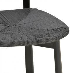 Καρέκλα Clareta pakoworld rubberwood-σχοινί σε μαύρη απόχρωση 53x55x79εκ