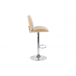 Σκαμπό μπαρ Amani pakoworld μπεζ pu-βάση χρωμίου 50.5x54x87.5-107.5εκ