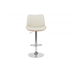 Σκαμπό μπαρ Amani pakoworld μπεζ pu-βάση χρωμίου 50.5x54x87.5-107.5εκ