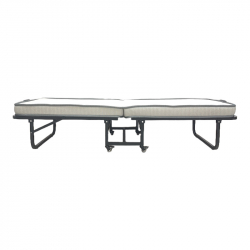 Ράντζο-κρεβάτι με στρώμα Kamu pakoworld σε μαύρη απόχρωση 75x190εκ