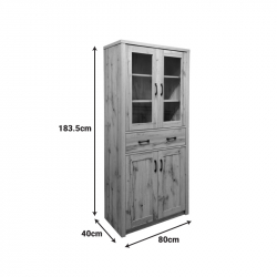 Βιτρίνα-ντουλάπα Nisso pakoworld σε oak απόχρωση 80x40x183.5εκ