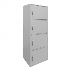 Ντουλάπι-στήλη Gabino I pakoworld σε λευκή απόχρωση 40x34.5x120εκ