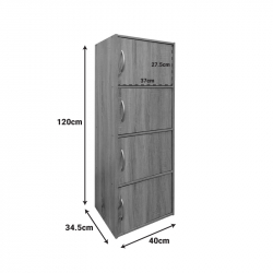 Ντουλάπι-στήλη Gabino I pakoworld σε λευκή απόχρωση 40x34.5x120εκ