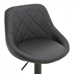 Σκαμπό μπαρ Boronez pakoworld πτυσσόμενο μαύρο pu-με μαύρη βάση 47x49x112εκ