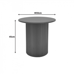 Βοηθητικό τραπέζι Dovel pakoworld mdf σε μαύρη απόχρωση Φ50x45εκ