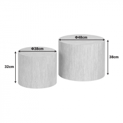 Βοηθητικά τραπεζάκια 2τεμ Zonar pakoworld MDF σε όψη τραβερτίνας