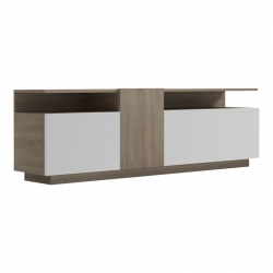 Μπουφές Vendora pakoworld σε sonoma-λευκή απόχρωση 150x29.5x46.3εκ